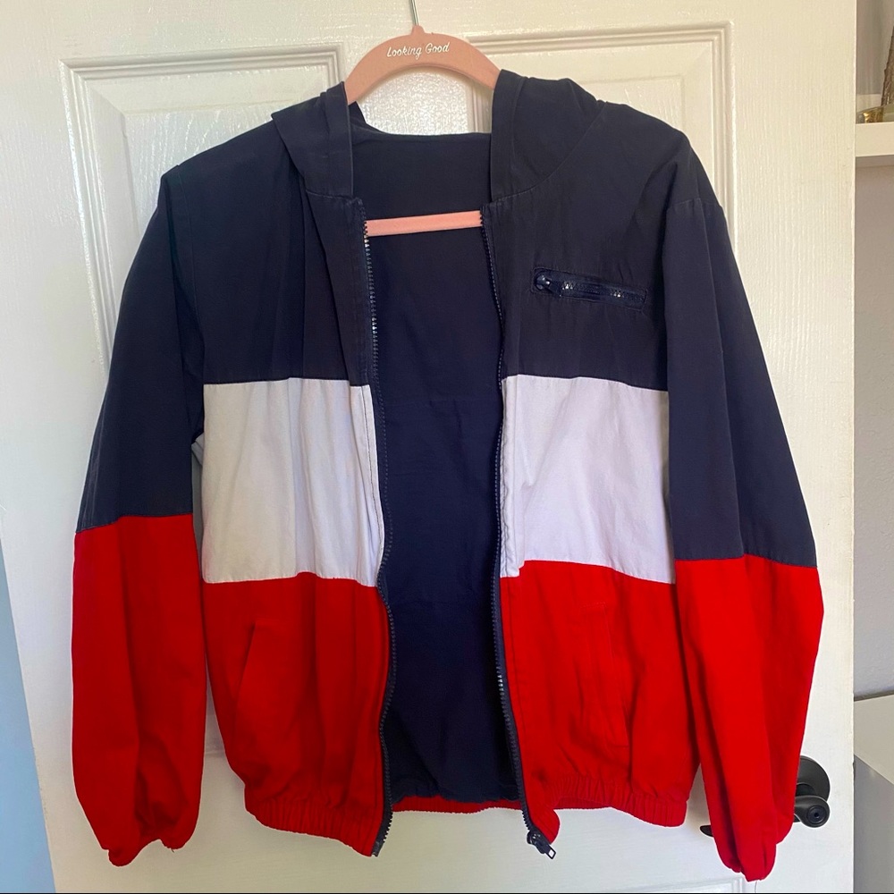 Brandy Melville Striped Zip-Up